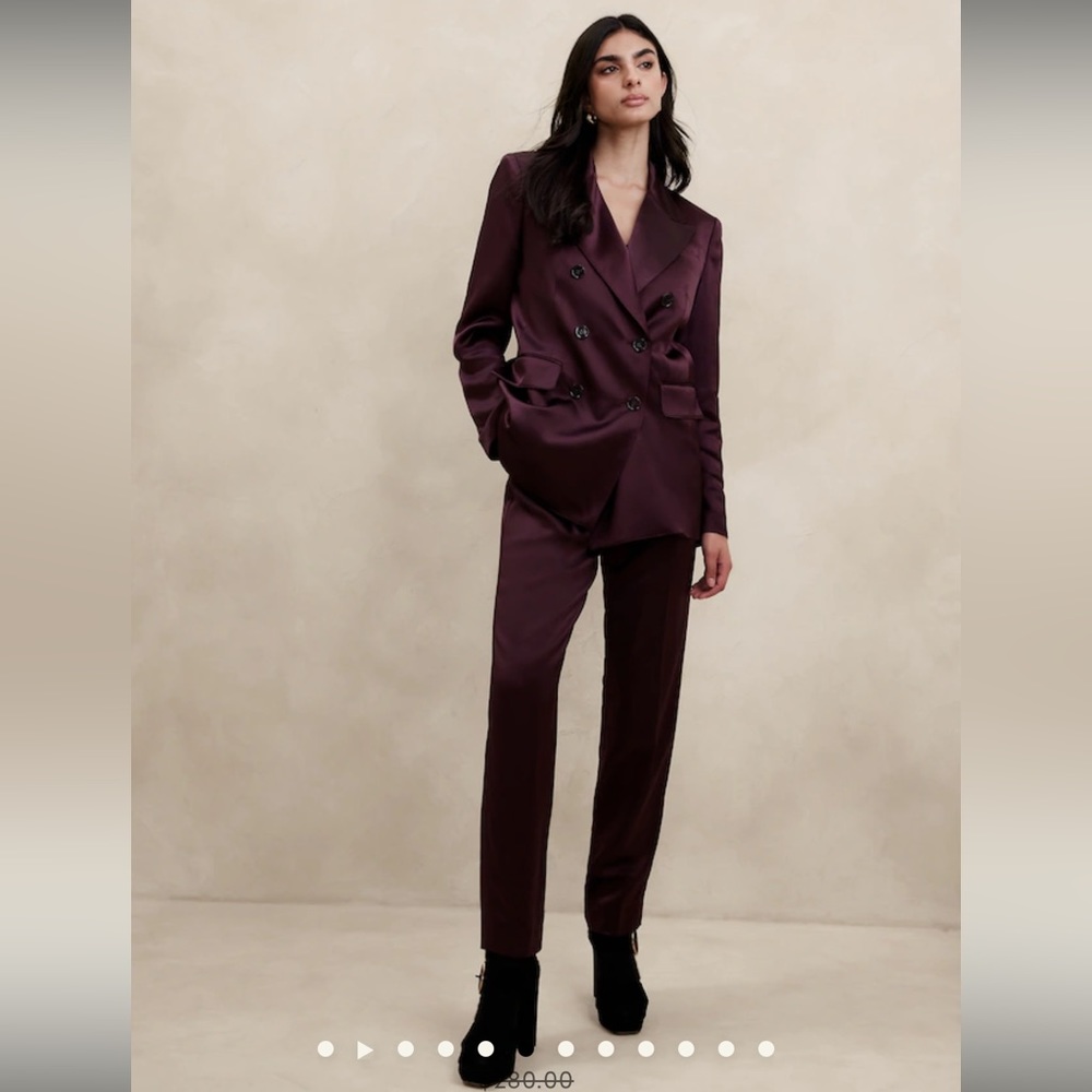 Banana Republic Isa Satin Blazer in Purple Prune